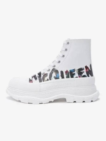 Graffiti Logo Tread Slick Walker Boots White - ALEXANDER MCQUEEN - BALAAN 2