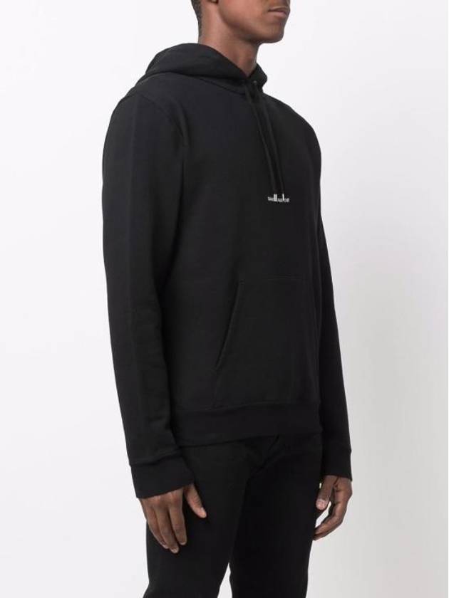 Men's Chest Small Logo Hoodie Black - SAINT LAURENT - BALAAN 8