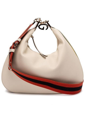 Attache Leather Medium Shoulder Bag White - GUCCI - BALAAN 1