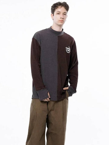 Men s M243MT04BR Circular Reverse Wool Half Neck Sweatshirt Brown - CHANCE'S NOI - BALAAN 1