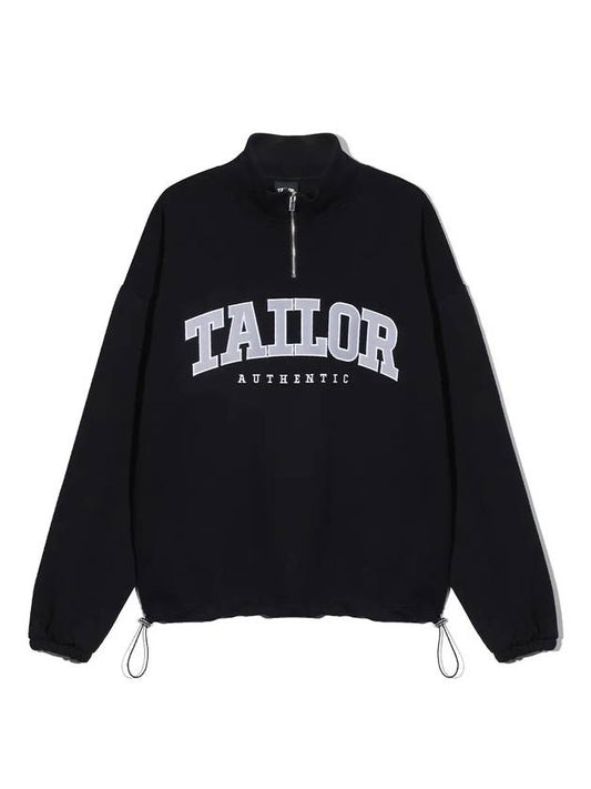 NVL Overfit Half Zip Up Sweatshirt Black - TAILOR STUDIO - BALAAN 2