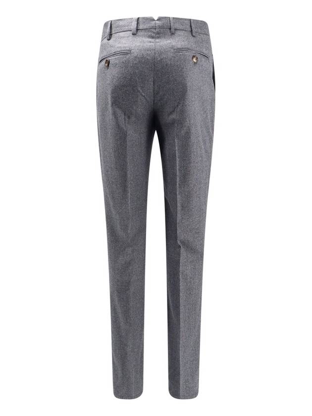 Wool Straight Pants Grey - BRUNELLO CUCINELLI - BALAAN 3