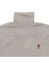 Heart Logo Wool Turtleneck Beige - AMI - BALAAN 4