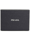 Triangle Logo Saffiano Leather Card Wallet Black - PRADA - BALAAN 9