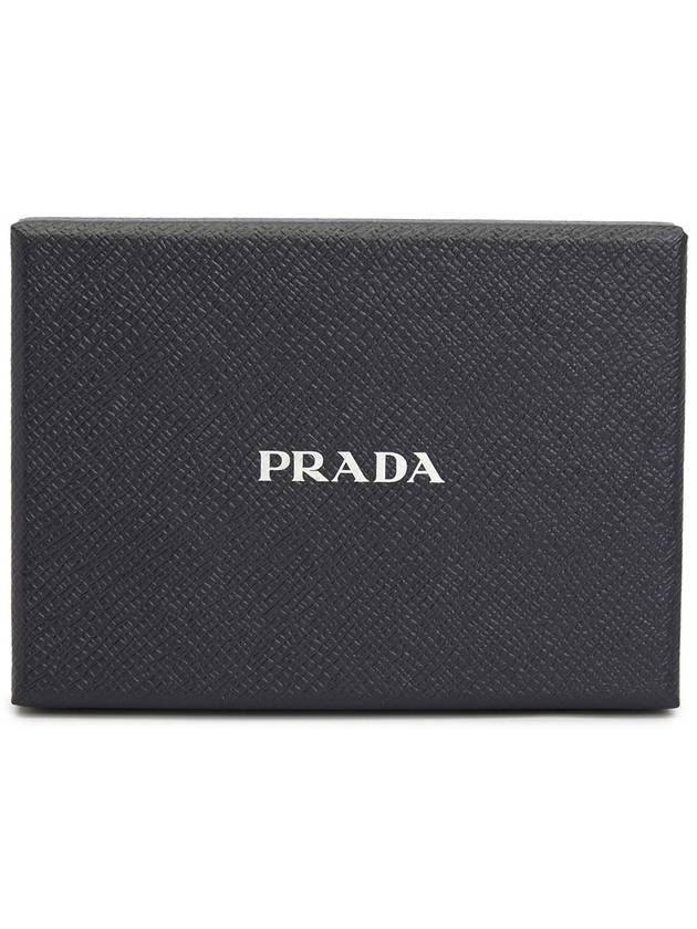 Triangle Logo Saffiano Leather Card Wallet Black - PRADA - BALAAN 9