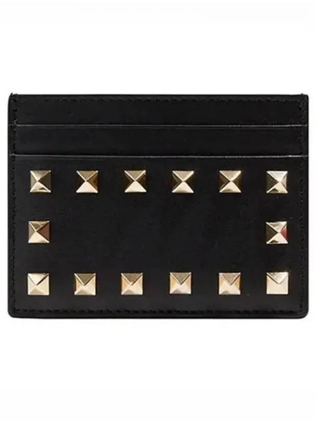 Rockstud Card Wallet Black - VALENTINO - BALAAN 1