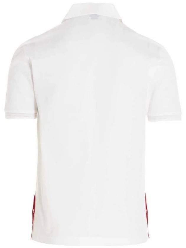 Men's Three Stripes Pocket Mercerized Short Sleeve Polo Shirt White - THOM BROWNE - BALAAN 3