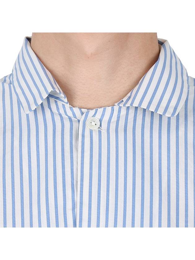 Poplin Long Sleeve Shirt Placid Blue Stripes - TEKLA - 11