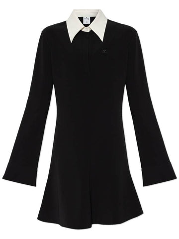 Courrèges Dress With Collar, Women's, Black - COURREGES - BALAAN 1