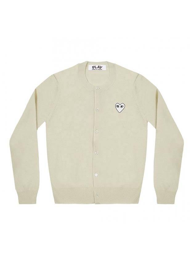 Women's White Wappen Cardigan Ivory - COMME DES GARCONS PLAY - BALAAN 1