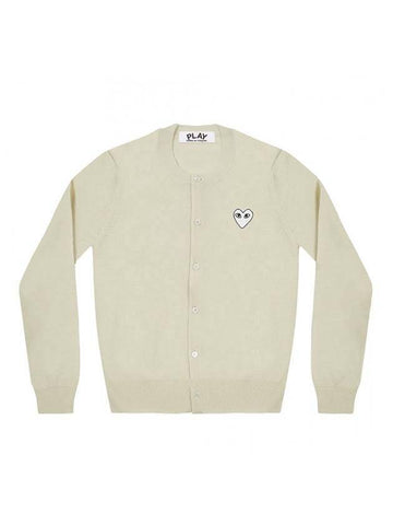 Women's White Wappen Cardigan Ivory - COMME DES GARCONS PLAY - BALAAN 1