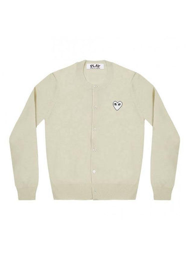 Women's White Wappen Cardigan Ivory - COMME DES GARCONS PLAY - BALAAN 1