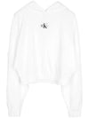 White monologo hooded sweatshirt J20J221441 YAF - CALVIN KLEIN - BALAAN 1