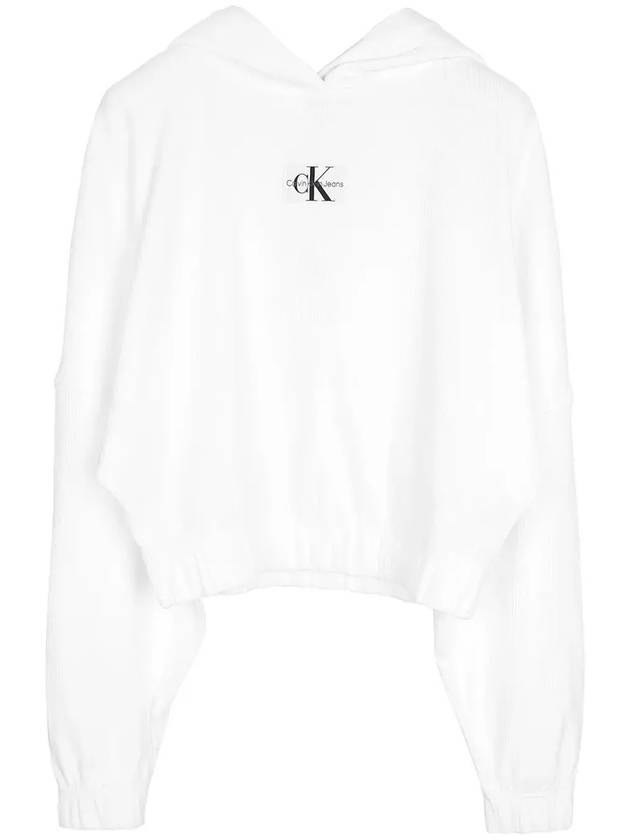 White monologo hooded sweatshirt J20J221441 YAF - CALVIN KLEIN - BALAAN 1