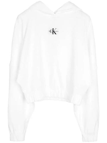 White monologo hooded sweatshirt J20J221441 YAF - CALVIN KLEIN - BALAAN 1