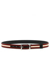 Taylan Stripe Reversible Belt Black Red - BALLY - BALAAN 2