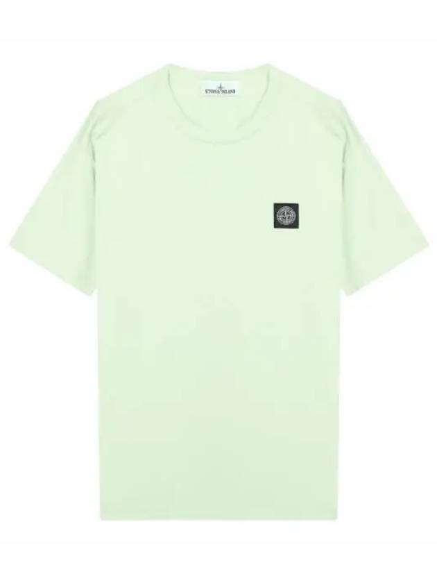 Logo Patch Cotton Short Sleeve T-Shirt Light Green - STONE ISLAND - BALAAN 2