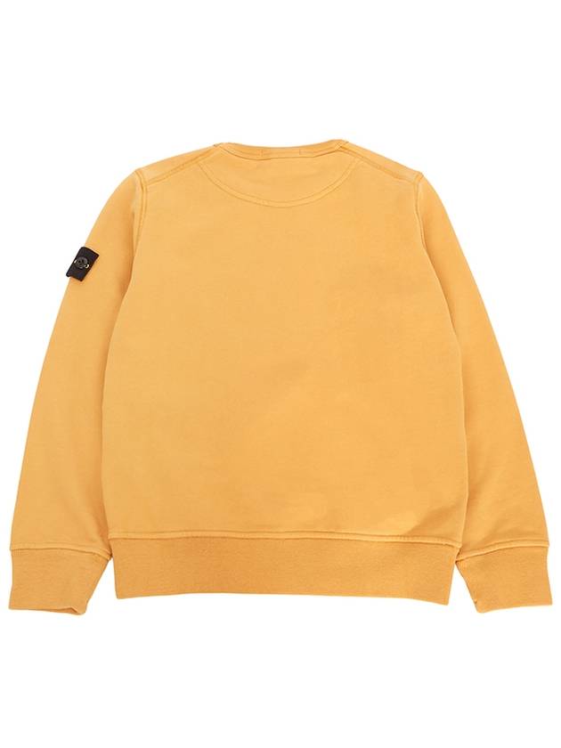 Kids Organic Cotton Fleece Sweatshirt Yellow - STONE ISLAND - BALAAN 3