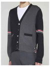 Funmix Cotton ArmBand V-Neck Cardigan Tonal Grey - THOM BROWNE - BALAAN 4