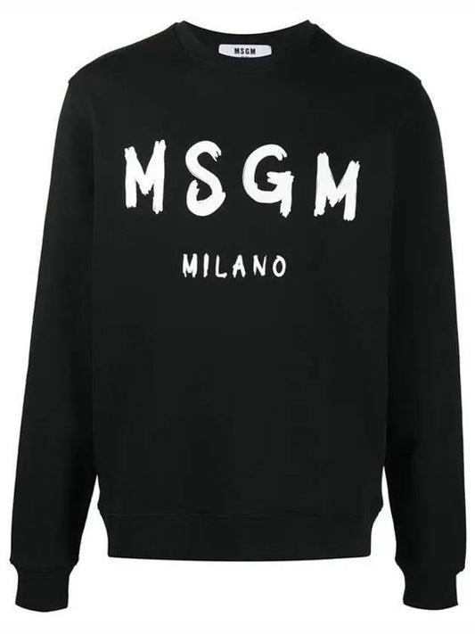 Milano Brushed Logo Sweatshirt Black - MSGM - BALAAN 1