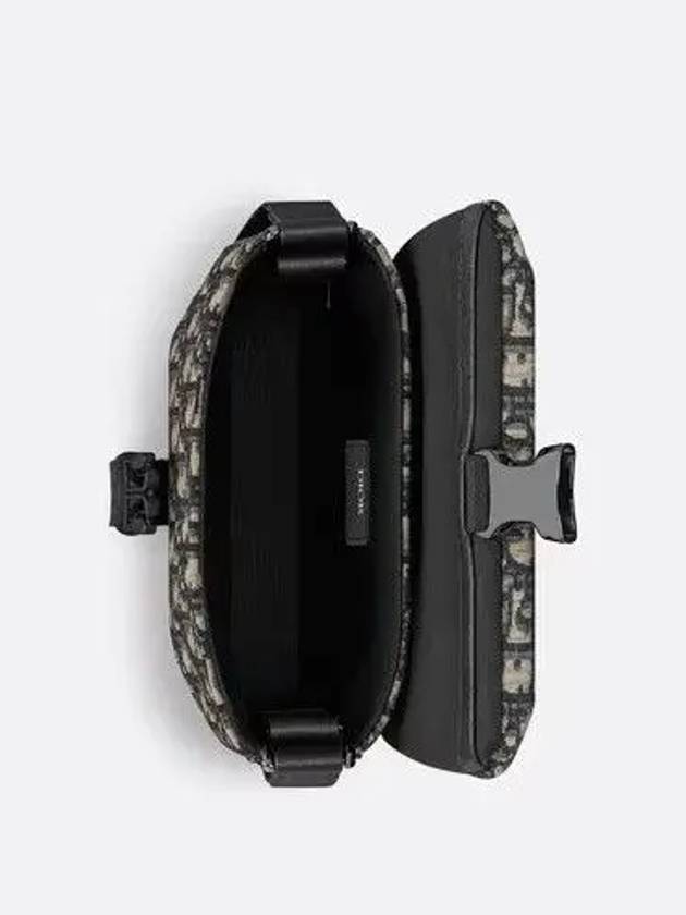 Explorer Pouch Strap Beige Black Oblique Jacquard - DIOR - BALAAN.