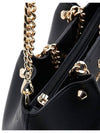 Jenna Logo Decorated Leather Shoulder Bag Black - MICHAEL KORS - BALAAN 10