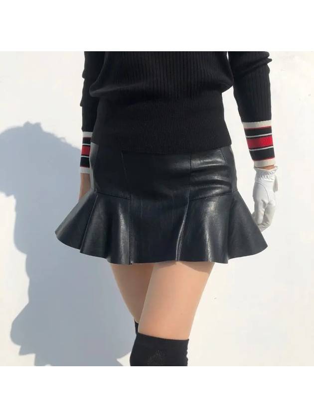 golf skirt pants, strong sister, very comfortable leather flare mini skirt, golf wear - LOLOALLOY - BALAAN 3