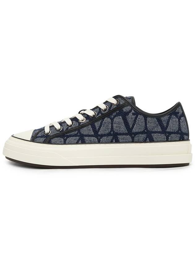 Toile Iconography Denim Men s Sneakers S0H02HQW YEX - VALENTINO - BALAAN 3