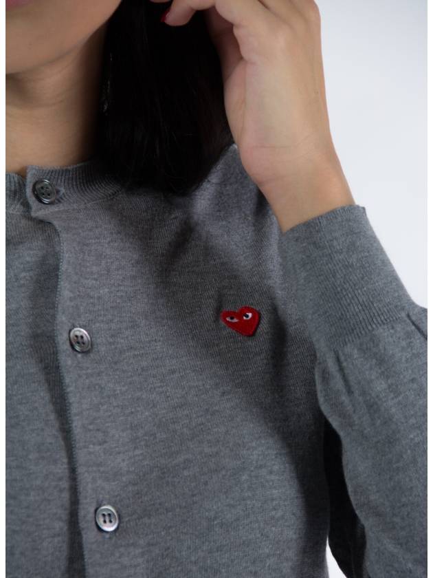 Small Red Heart Waffen Cardigan - COMME DES GARCONS - BALAAN 4