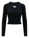 M Valary Ribbed Long Sleeve Knit Top Black - DIESEL - BALAAN 1