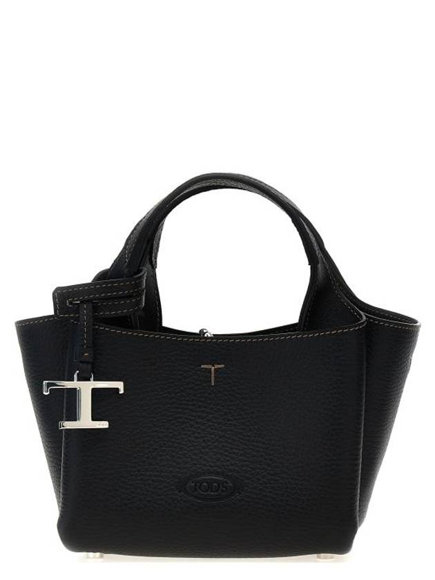 Micro Leather Tote Bag Black - TOD'S - BALAAN 1