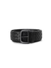 Intrecciato Leather Belt Black - BOTTEGA VENETA - BALAAN 3