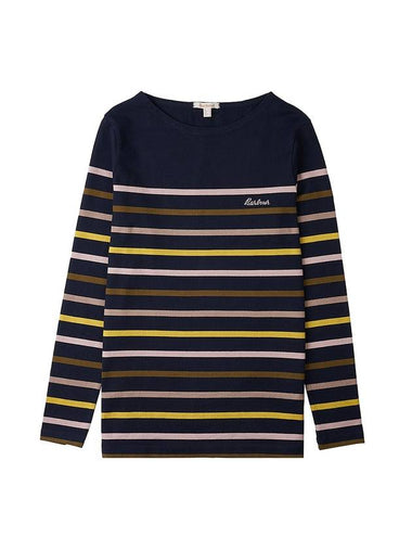 Logo Stripe Long Sleeve T-Shirt Navy - BARBOUR - BALAAN 1