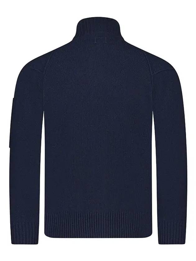 Lambswool GRS Zipped Cardigan Navy - CP COMPANY - BALAAN 3