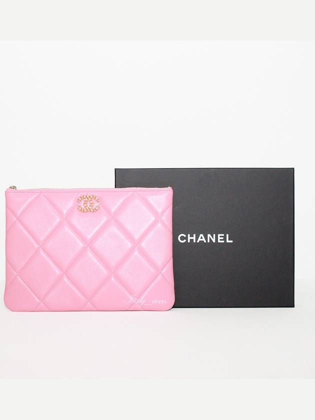 19 Lambskin Medium Clutch Bag Pink - CHANEL - BALAAN 3