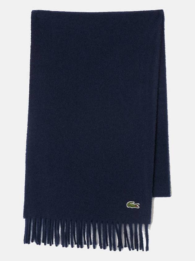 Felt Wool Cashmere Scarf Navy - LACOSTE - BALAAN 1