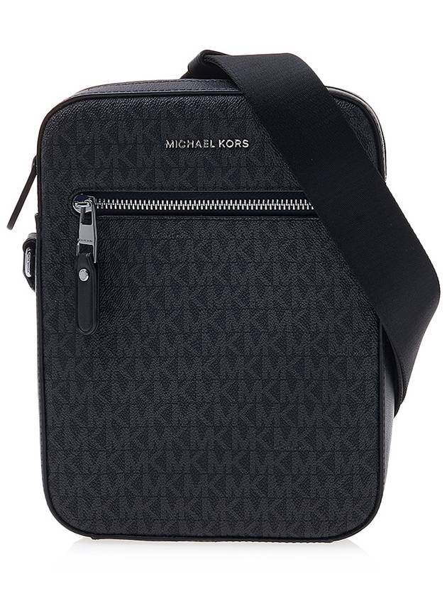 Logo Monogram Leather Messenger Bag Black - MICHAEL KORS - BALAAN 2