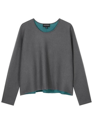 Women s Soft French Sleeve Knit Dark Gray - EMPORIO ARMANI - BALAAN 1