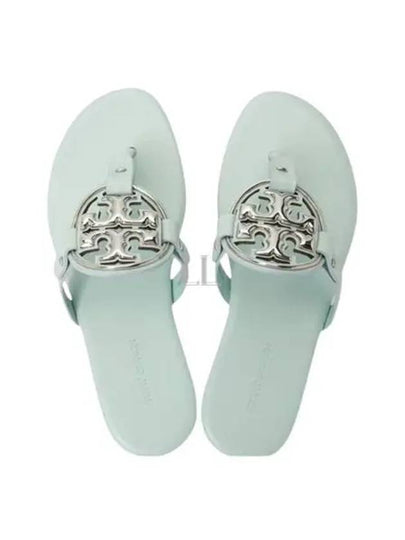 Women's Metal Miller Soft Flip Flops Light Blue - TORY BURCH - BALAAN 2