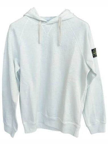 Malfile Fleece Garment Dyed Hoodie Ice - STONE ISLAND - BALAAN 1