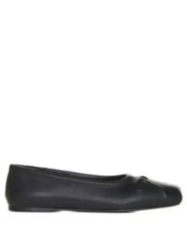 Bow Embossed Leather Ballerina Black - MARNI - BALAAN 2