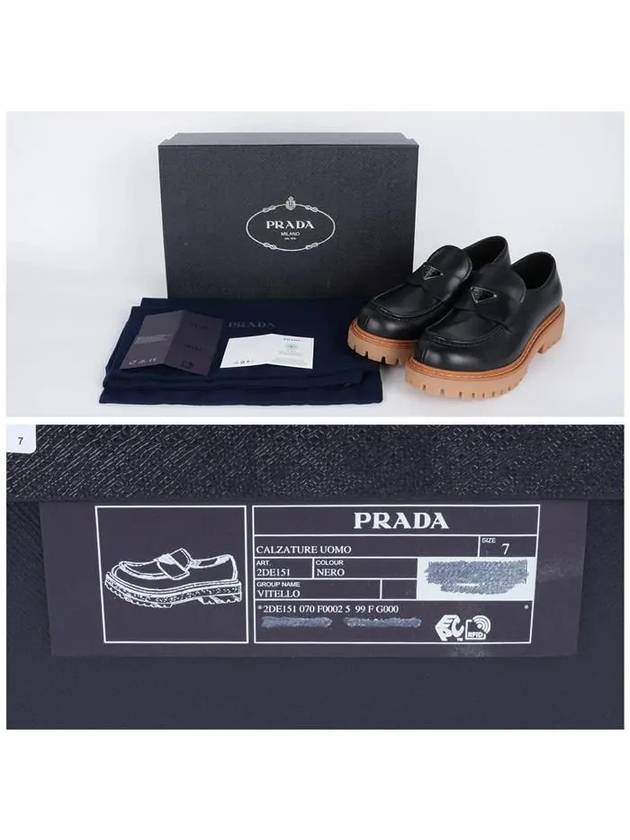 2DE151 070 F0002 Triangle logo leather loafers - PRADA - BALAAN 6