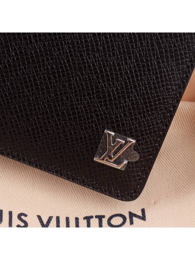 Multiple Taiga Leather Half Wallet Black - LOUIS VUITTON - BALAAN 4