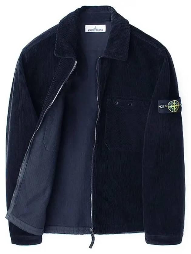 Organic Cotton Corduroy Zip-Up Jacket Navy - STONE ISLAND - BALAAN 8