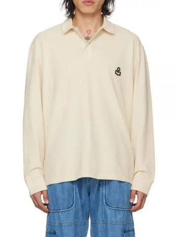 Anafikolo Embroidery Logo Long Sleeve Polo Shirt Ivory - ISABEL MARANT - BALAAN 1