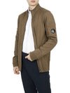 Men's Lens Wappen Zip-Up Cardigan Brown - CP COMPANY - BALAAN 7