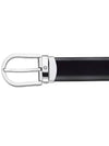 Horseshoe Buckle 30mm Reversible Leather Belt Black Brown - MONTBLANC - BALAAN.