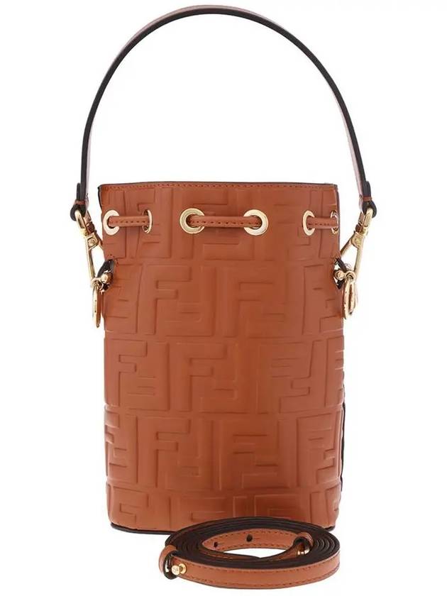 Mon Tresor Small Leather Bucket Bag Brown - FENDI - BALAAN 4