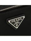 Triangle Logo Double Clutch Black - PRADA - BALAAN 6