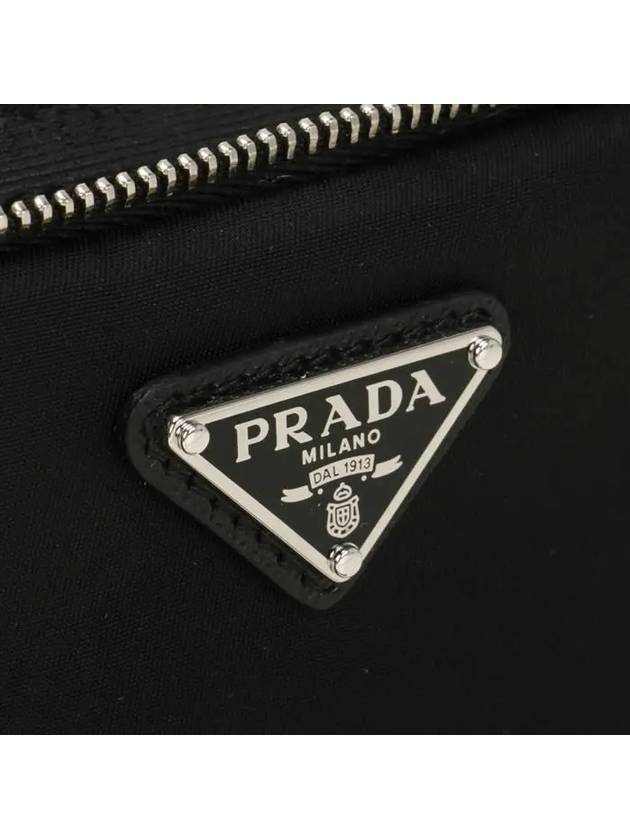 Triangle Logo Double Clutch Black - PRADA - BALAAN 6